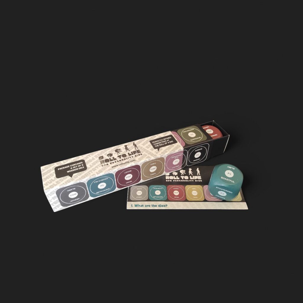 Dice in box with instructions